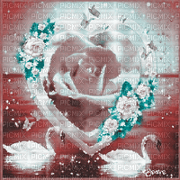 soave background animated heart flowers valentine - Gratis animeret GIF