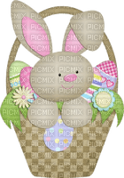 Hase im Osterkorb, Ostern - kostenlos png