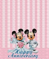 image encre color effet happy anniversary  Minnie Mickey Disney edited by me - zdarma png