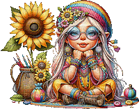 ♡§m3§♡ kawaii hippie animated cute rainbow - GIF animé gratuit