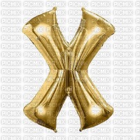 Letter X Gold Balloon - besplatni png