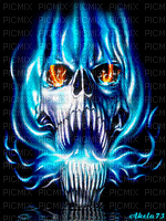 flaming skull - Animovaný GIF zadarmo