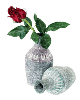 vintage vase wirh rose - ingyenes png