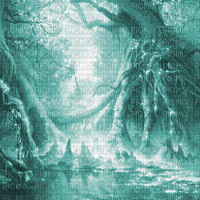 Y.A.M._Fantasy forest background blue - GIF animado gratis