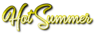Hot Summer.Text.Yellow - By KittyKatLuv65 - Free PNG