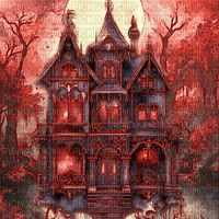♥❀❀❀❀ sm3 gothic house red image fantasy - gratis png
