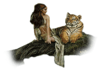 fantasy dama i tigre  dubravka4 - zdarma png