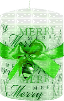 Christmas.Candle.White.Green - PNG gratuit