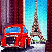 kikkapink background vintage paris car - Darmowy animowany GIF