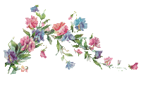 soave deco branch animated flowers blue pink green - GIF animate gratis