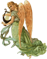Angel with Harp - Free PNG