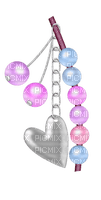 Kaz_Creations Deco Scrap Beads Heart Love  Hanging Dangly Things Colours - nemokama png