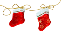 Stockings.Red.White.Gold.Green - PNG gratuit