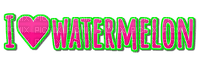 I LOVE WATERMELON TEXT - 免费PNG