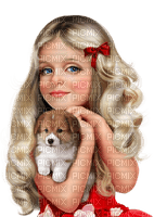 Child with a dog - Free PNG