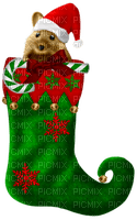 Mouse.Stocking.White.Brown.Red.Green - PNG gratuit