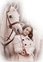 woman and horse - bezmaksas png