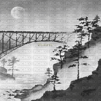 Y.A.M._Japan landscape background black-white - Бесплатный анимированный гифка