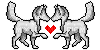 wolf love heart - Free PNG