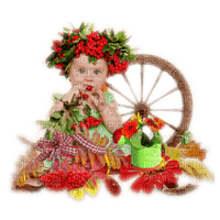 enfant fleur child girl flowers - Free PNG
