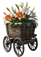 Carreta con flores - δωρεάν png