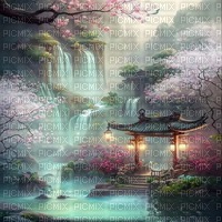 Japanese landscape - zdarma png