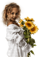 girl with sunflowers by nataliplus - 免费PNG
