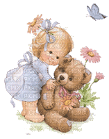 Kaz_Creations Cute Kids Teddy  Animated Butterfly - Free animated GIF