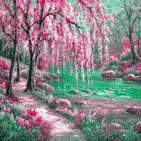 Y.A.M._Japan Spring landscape background - zdarma png