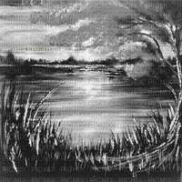 Y.A.M._Japan landscape background black-white - Бесплатный анимированный гифка