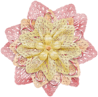 Flower Blume Lace pink yellow ribbon - бесплатно png