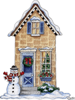 Winter, Haus, Weihnachten - gratis png