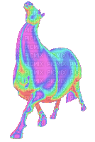 walking technicolor horse - Free animated GIF
