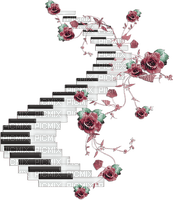 soave deco music piano flowers rose  pink green - png grátis