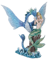 mermaid and dragon - nemokama png