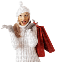 Kaz_Creations Woman Femme Winter Shopping - png gratis