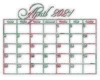 soave calendar deco april text 2021 - 無料png