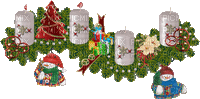 Weihnachten, Kerzen, Schneemänner - 無料のアニメーション GIF