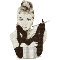 Audrey Hepburn sepia - Бесплатни анимирани ГИФ