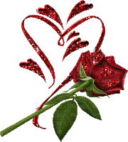 coeur + rose - GIF animé gratuit