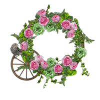 Pink Rose Wreath - gratis png