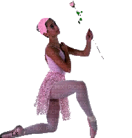 danseuse à la rose - Бесплатный анимированный гифка