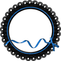 Kaz_Creations Deco Colours Circle  Frames Frame Ribbons Bows  Blue - besplatni png