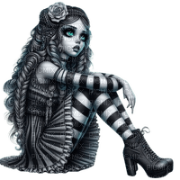 gothic girl illustrated - 免费PNG