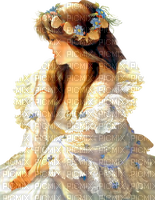 Vintage woman flowers and shells - δωρεάν png