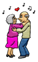 Älteres Ehepaar tanzt. - GIF animé gratuit