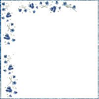 Blue Flower.Cadre.Frame.Victoriabea - GIF animado grátis