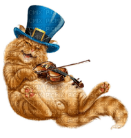 Katze, Geige, Hut - gratis png