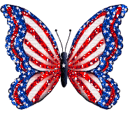 Papillon drapeau américain - 無料のアニメーション GIF