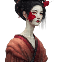 kikkapink autumn asian oriental geisha woman - png gratis